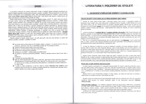 Přehled světové literatury 20. století ukázka
