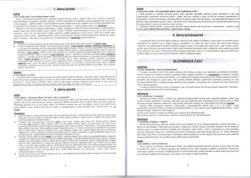 Teorie literatury aneb Několik praktických slovníčků literárních pojmů ukázka druhá část